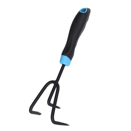 3 Zinken schwarzer Kohlenstoffstahlhandkultivierer